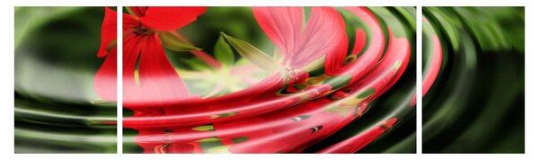 Abstrakcyjny obraz - kwiaty w falach (170x50 cm)