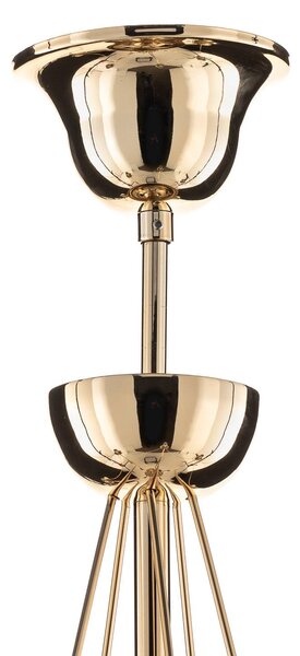 Żyrandol Retro Domiluce, możliwość ściemniania, mosiężny / złoty, salon / jadalnia, metal