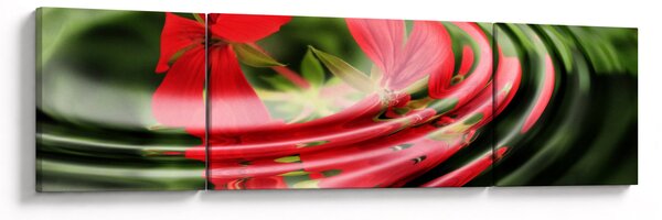 Abstrakcyjny obraz - kwiaty w falach (170x50 cm)