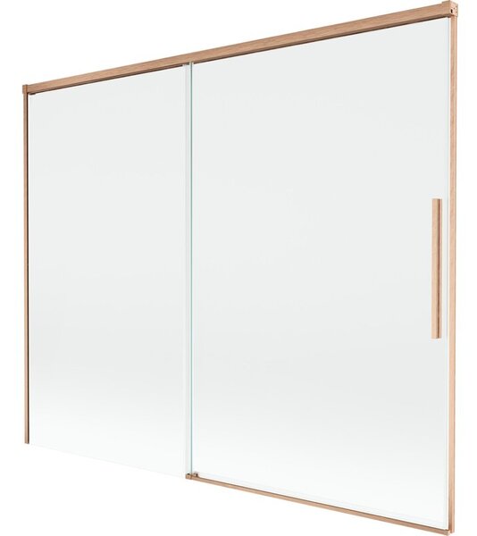 Mexen Rox parawan nawannowy 2-skrzydłowy rozsuwany 190 x 150 cm, transparent, miedź szczotkowana - 8C9-190-001-65-00