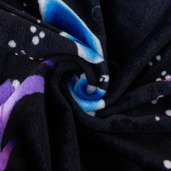 Koc z mikropluszu VIOLET BUTTERFLY ciemnoniebieski Rozmiar: 160 x 200 cm