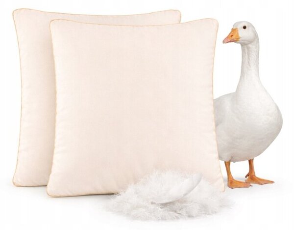 Poduszka puchowa 40x40 jasiek 70% puch gÄsi lekka 2-pack 2 sztuki zestaw