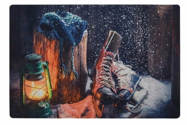 Świąteczna wycieraczka RUSTIC WELCOME 38x58 cm - różne warianty Wersja: Lyzwy