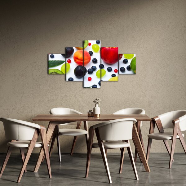 Obraz owoców z kroplami wody (125x70 cm)