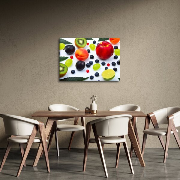 Obraz owoców z kroplami wody (70x50 cm)