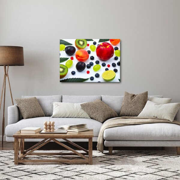 Obraz owoców z kroplami wody (70x50 cm)