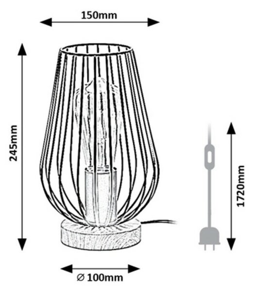 Rabalux 6915 Gremio lampa stołowa, czarny