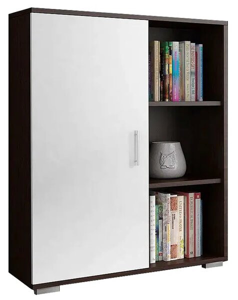 Nowoczesna komoda do salonu- biała + wenge L8-S65