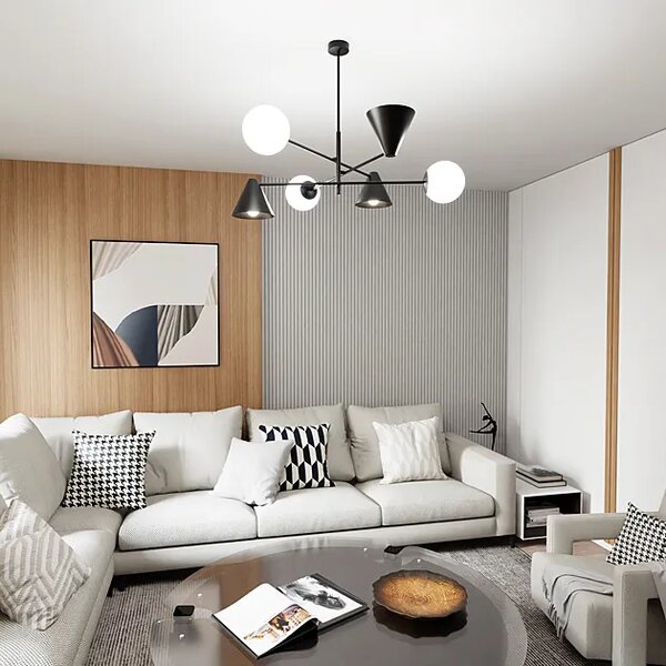 Czarna metalowa lampa sufitowa - 3X Dąb D141 T7-B36