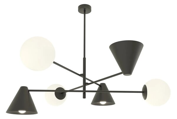 Czarna metalowa lampa sufitowa - 3X Dąb D141 T7-B36