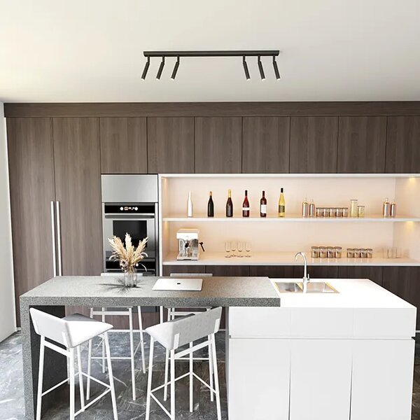 Czarna metalowa lampa reflektorowa - D142 H3-H16