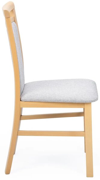 Klasyczne krzesło tapicerowane tkaniną dąb artisan + szary H1-D61