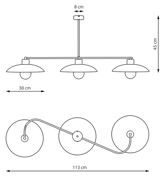 Czarna loftowa lampa sufitowa - 5X D137 C8-C79