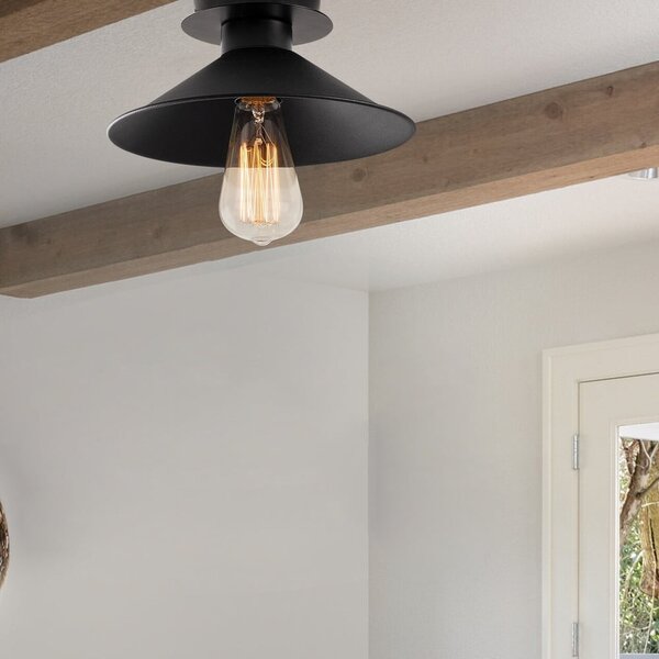 Czarna lampa sufitowa z metalowym kloszem ø 24 cm Berceste – Opviq lights