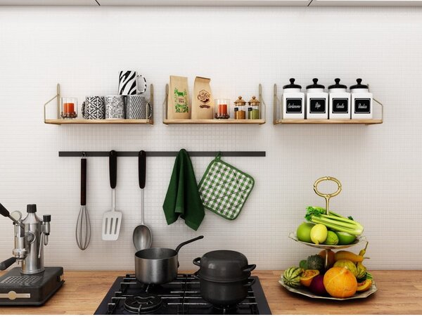 Półka z litego drewna dębowego 45 cm Duvar – Kalune Design