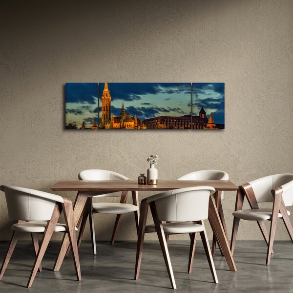 Obraz oświetlonego budynku (170x50 cm)