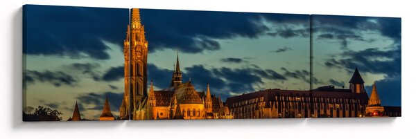 Obraz oświetlonego budynku (170x50 cm)