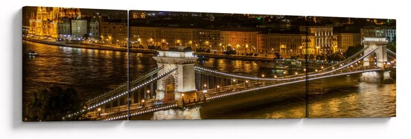 Obraz miasta nocą (170x50 cm)