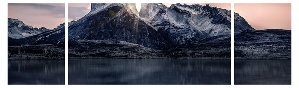 Obraz jeziora z górą (170x50 cm)