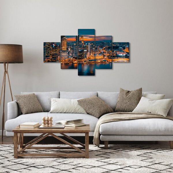 Obraz miasta nocą (125x70 cm)