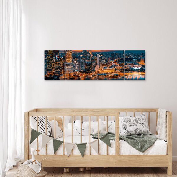 Obraz miasta nocą (170x50 cm)