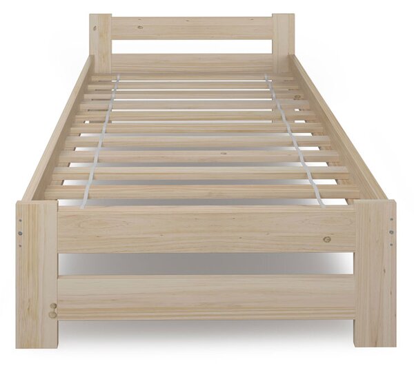 Drewniane pojedyncze łóżko sosnowe ze stelażem 100x200 W8-N57