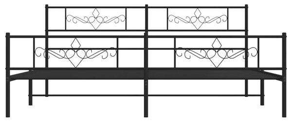 Czarne metalowe łóżko małżeńskie 200x200 cm M0-S07