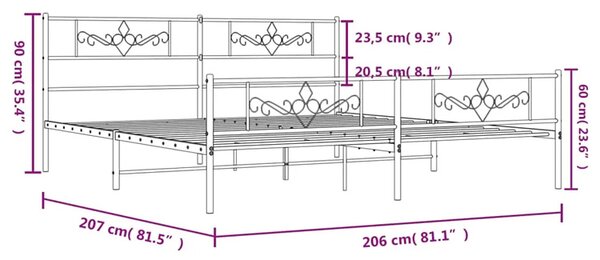 Białe metalowe łóżko rustykalne 200x200 cm - Gisel