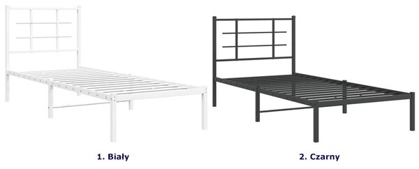Czarne loftowe łóżko metalowe 90x200 cm F2-H71