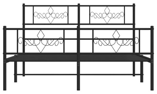 Czarne metalowe łóżko małżeńskie 140x200cm B5-A59