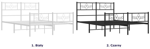 Czarne metalowe łóżko małżeńskie 140x200cm B5-A59