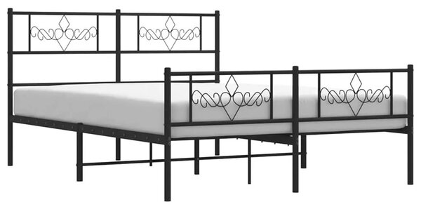 Czarne metalowe łóżko małżeńskie 140x200cm B5-A59