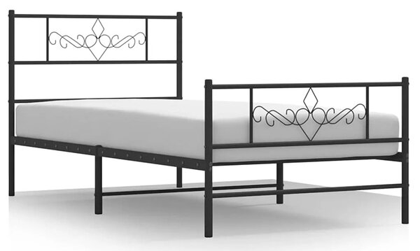 Czarne metalowe łóżko industrialne 80x200 cm E6-S16