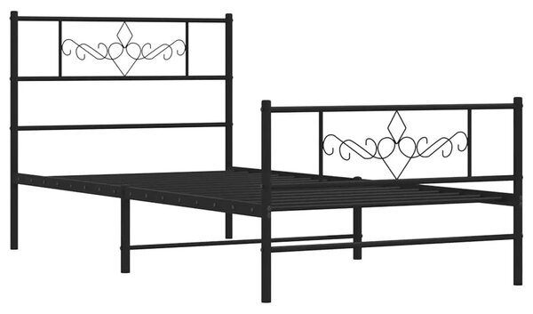 Czarne metalowe łóżko jednoosobowe 90x200 cm - Gisel
