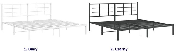 Białe metalowe łóżko małżeńskie 200x200 cm E1-B21