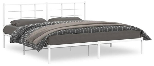 Białe metalowe łóżko małżeńskie 200x200 cm E1-B21
