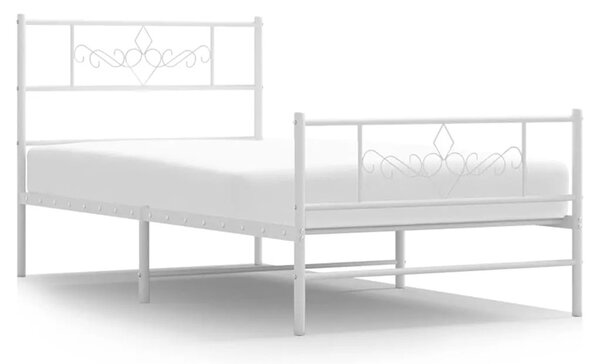 Białe metalowe łóżko jednoosobowe 100x200 cm - Radina