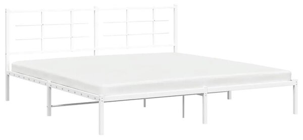 Białe metalowe łóżko małżeńskie 200x200 cm E1-B21
