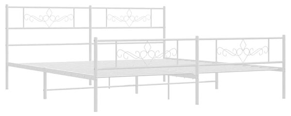 Białe metalowe łóżko małżeńskie 180x200 cm - Gisel