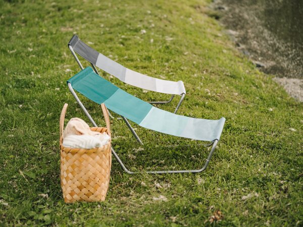 Składany leżak plażowy SAND, zielone paski