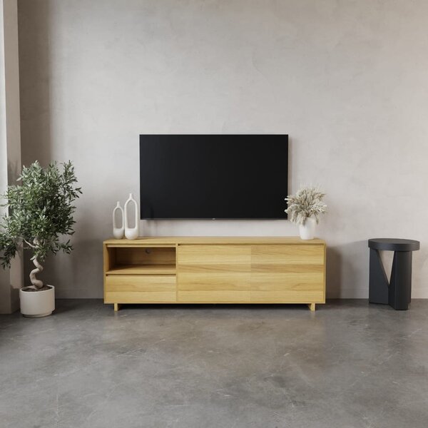 Drewniana Szafka RTV Fierra Wood Open dostępna od ręki