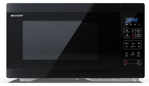 Kuchenka mikrofalowa z Airfry SHARP YCMA262AEB 900W średnica 31.5 cm pojemność 26L Konwekcja Grill Czarny