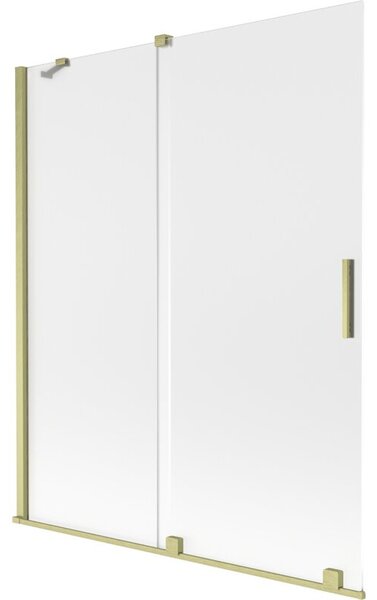 Mexen Velar parawan nawannowy 2-skrzydłowy rozsuwany 140 x 150 cm, szron, złoty szczotkowany - 896-140-000-31-55
