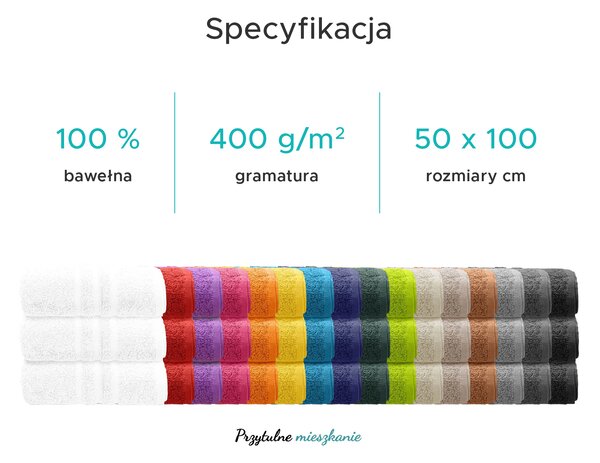 Ręcznik Classic 50 x 100 cm fioletowy, 100% bawełna