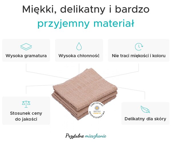 Ręcznik JERRY 50 x 90 cm piaskowy, 100% bawełna