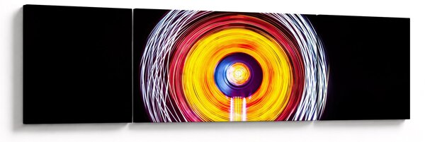 Obraz świateł w kręgu (170x50 cm)