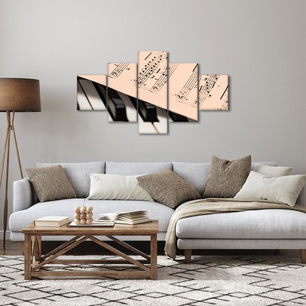 Obraz fortepianu z nutami (125x70 cm)