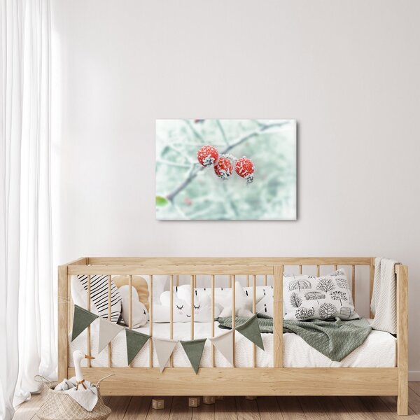Obraz mrożonych owoców dzikiej róży (70x50 cm)