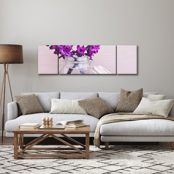 Obraz fioletowych kwiatów (170x50 cm)