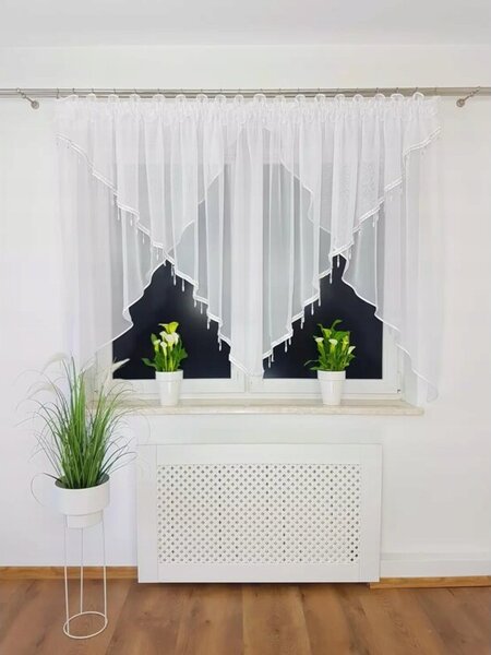 Firana gotowa z koralikami - biaÅa